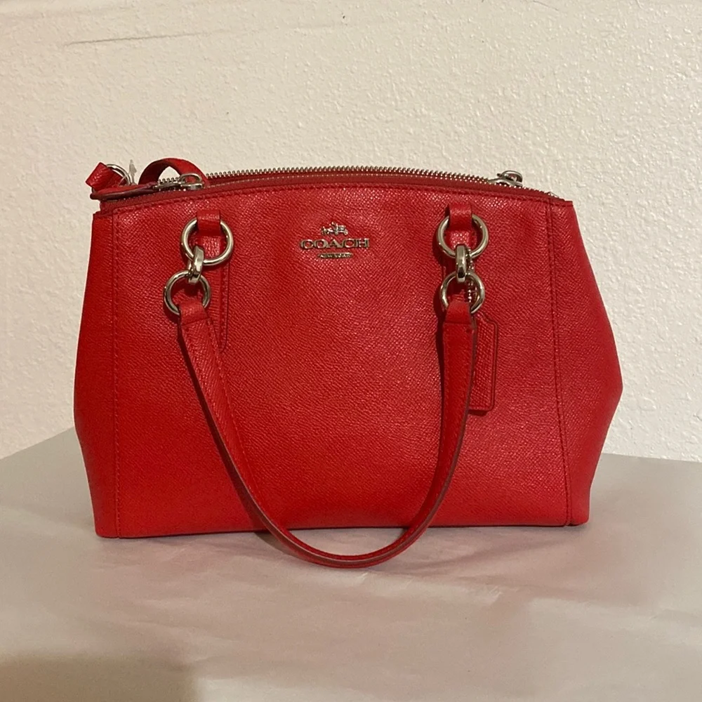 Coach red handbag satchel